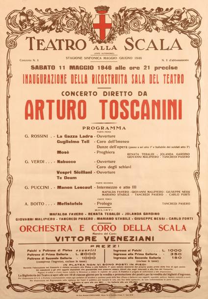 11 maggio 1946 il concerto di riapertura della Scala diretto da Arturo Toscanini